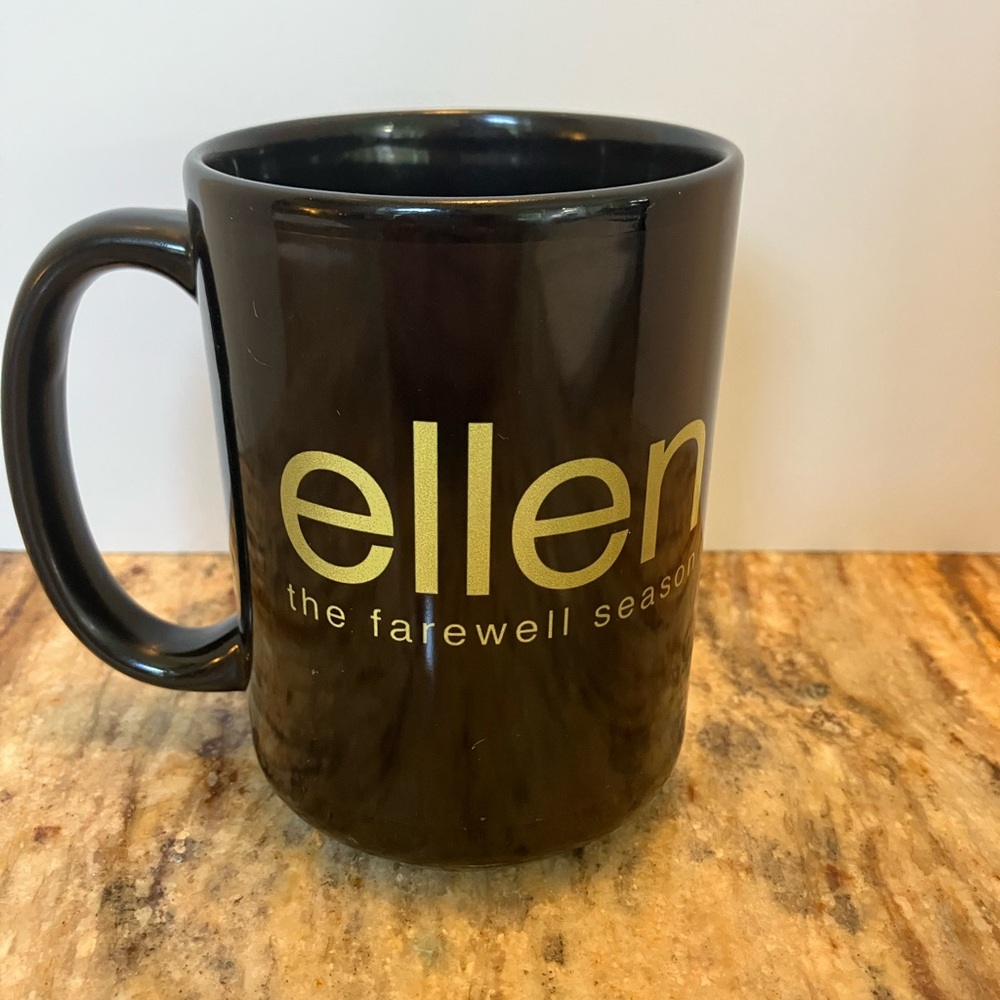 Ellen Black and Gold Accent Mug. The Farewell Season